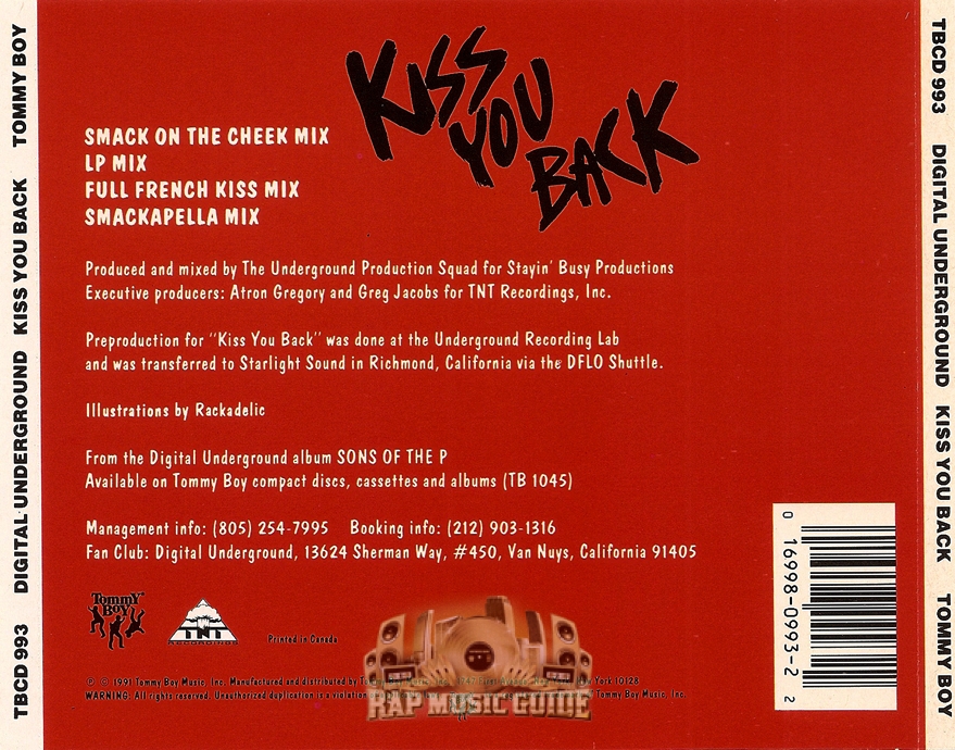 Digital Underground Kiss You Back Single. CD Rap Music Guide